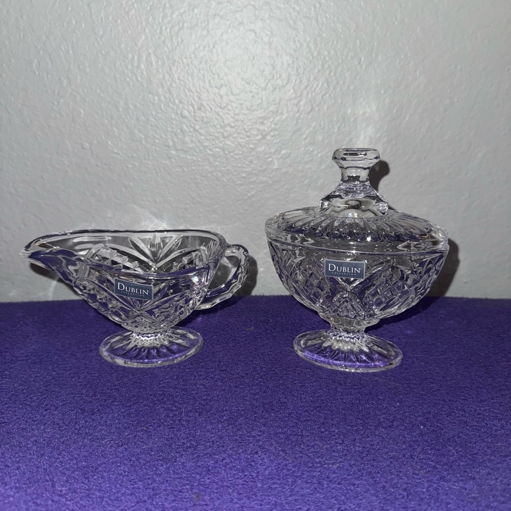 Dublin Crystal Sugar & Creamer Set - Picture 5 of 9